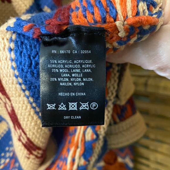 Anthropologie Sparrow Fair Isle Knit Hoodie Sweater NWT Size Small boho artsy - Picture 10 of 14